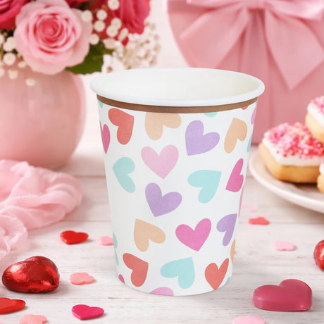 Vasos Desechables de Papel, Diseño Corazón