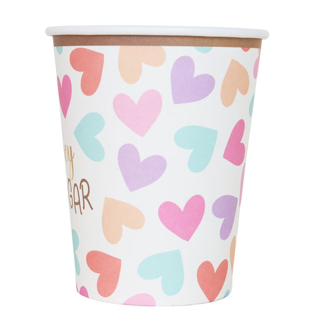 Vasos Desechables de Papel, Diseño Corazón