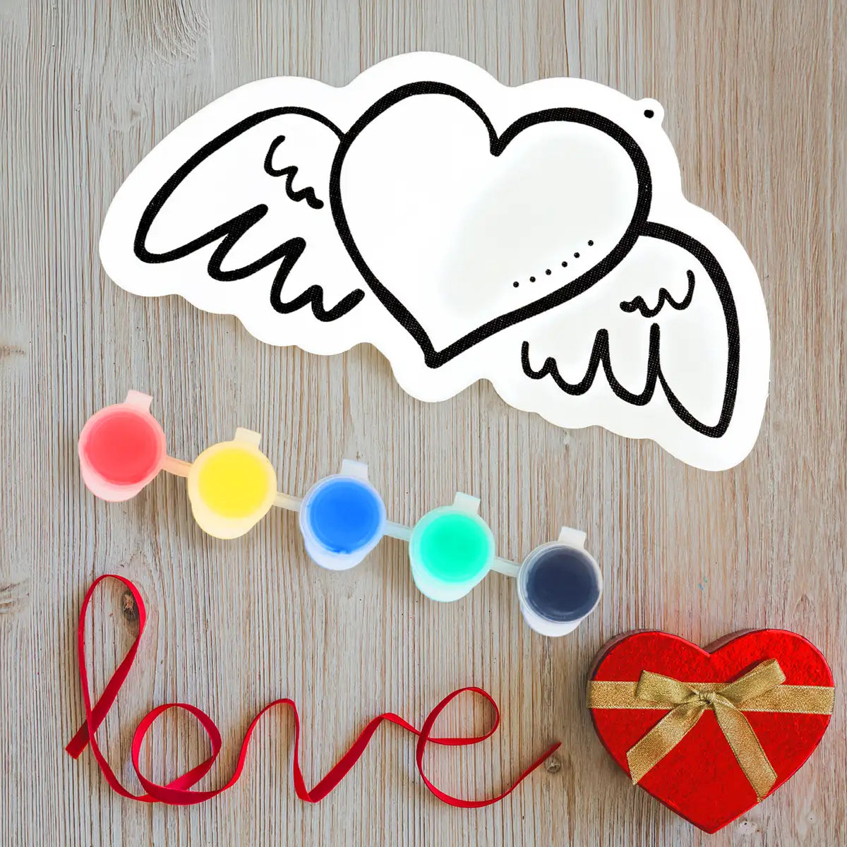 Canvas DIY con Pinturas, Corazón con Alas