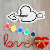 Canvas DIY con Pinturas, Corazón con Flecha