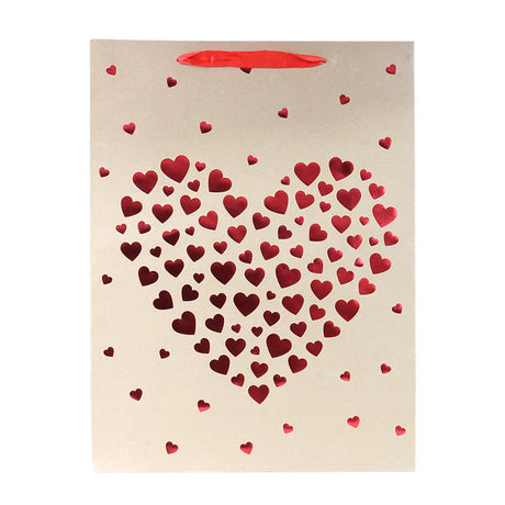 Bolsa de Regalo, Kraft, Corazones