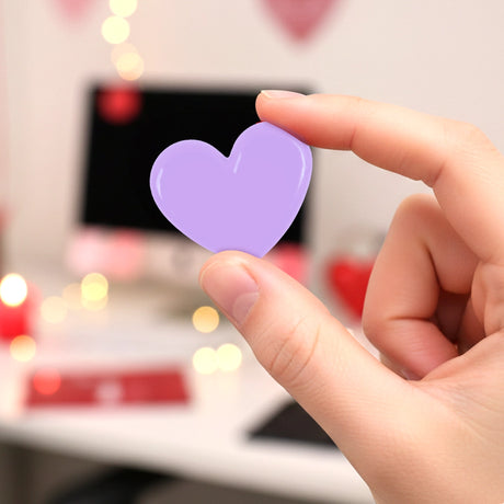 Set de Clips, Corazones, Color Lila