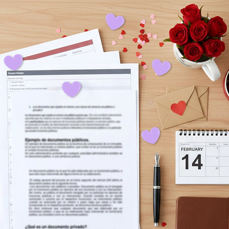 Set de Clips, Corazones, Color Lila