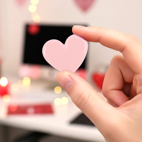 Set de Clips, Corazones, Color Rosa