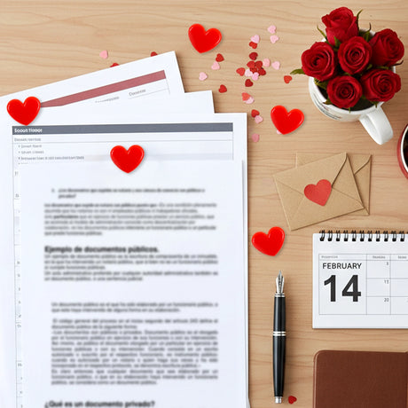 Set de Clips, Corazones, Color Rojo