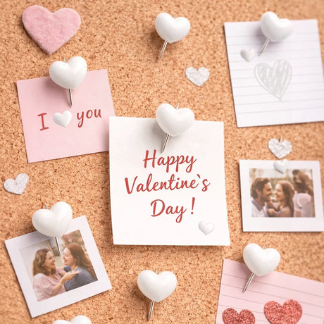 Tachuelas Corazón, Color Blanco