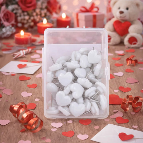 Tachuelas Corazón, Color Blanco