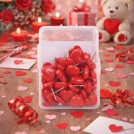 Tachuelas Corazón, Color Rojo