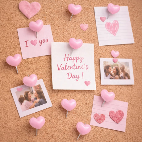 Tachuelas Corazón, Color Rosa