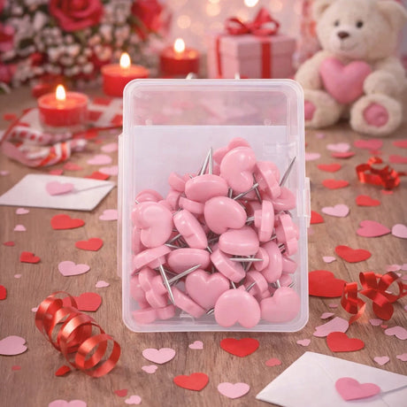 Tachuelas Corazón, Color Rosa