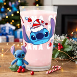 Stitch, Vaso de Cristal Navideño, Ohana, 414 ml