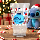 Stitch, Vaso de Cristal Navideño, Ohana, 414 ml