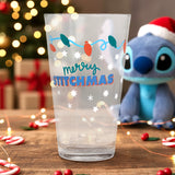 Stitch, Vaso de Cristal Navideño, 414 ml