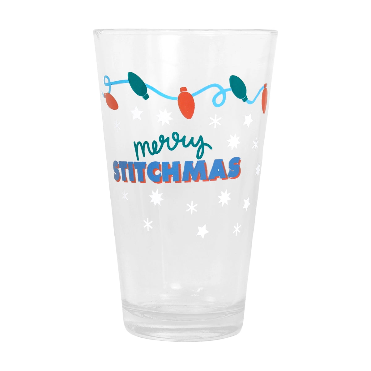 Stitch, Vaso de Cristal Navideño, 414 ml