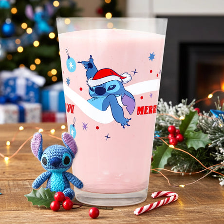 Stitch, Merry Christmass, Vaso Cristal, 414 ml