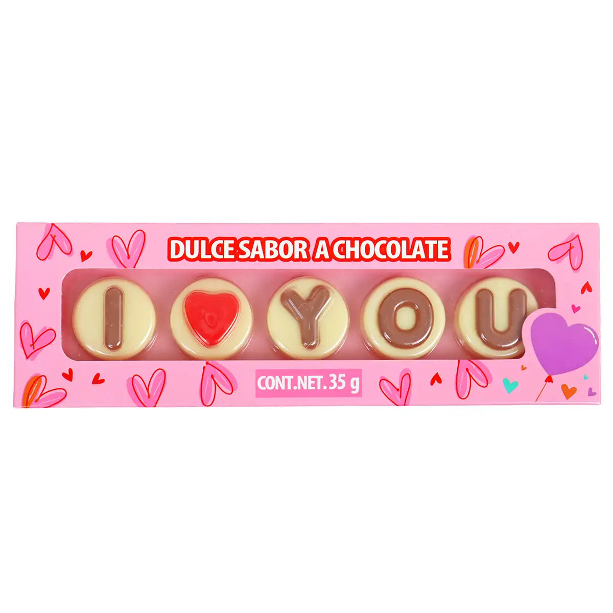 Chocolates en Forma de Letras, 5 pzas