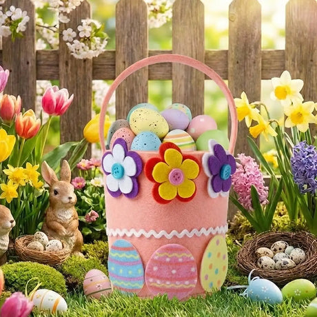 Canasta de Flores, Tela, Color Naranja