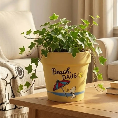 Maceta de Cerámica, Peanuts. Beach Days