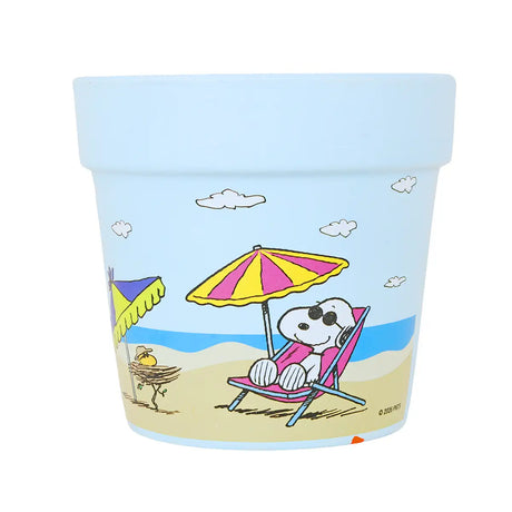 Maceta de Cerámica, Peanuts. Color Azul Claro