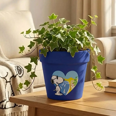 Maceta de Cerámica, Peanuts. Color Azul Fuerte