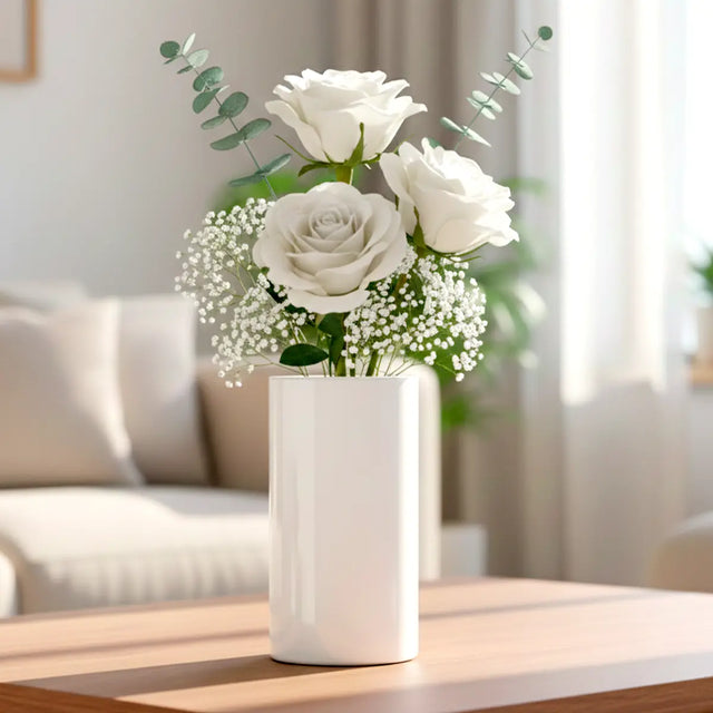 Florero Cilindro, Color Blanco