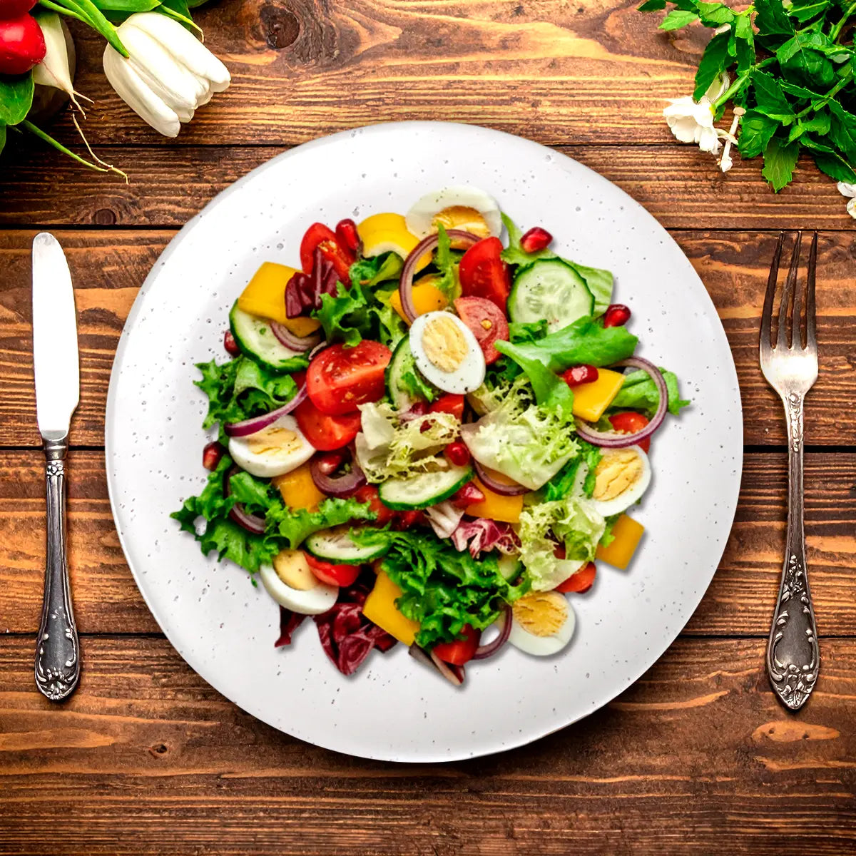 Plato Trinche de Cerámica Blanca, Diseño Puntos