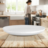 Plato Trinche de Cerámica Blanca, Diseño Puntos