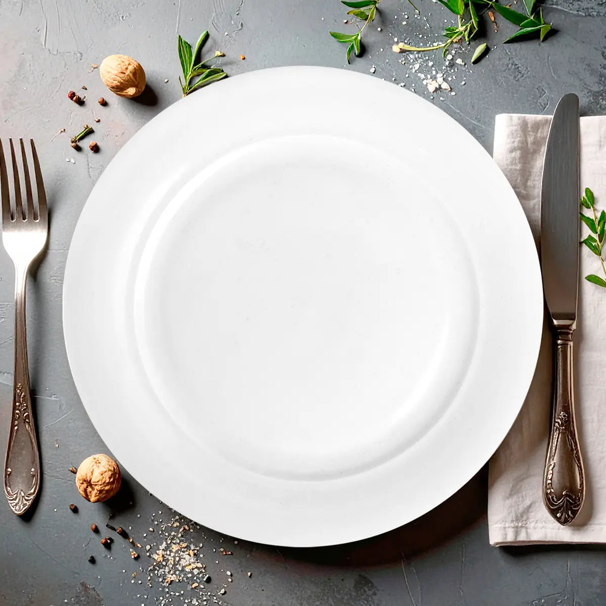 Plato Trinche, Cerámica, Diseño Liso, Color Blanco