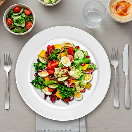 Plato Trinche de Cerámica Brillante, Color Blanco