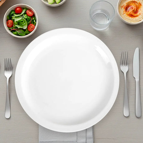 Plato Trinche de Cerámica Blanca, Filo Delgado