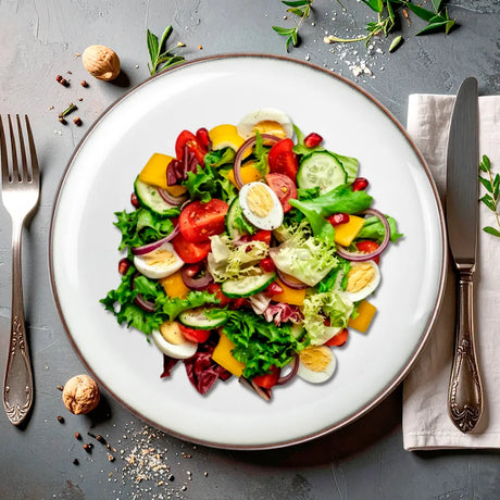 Plato Trinche de Cerámica Blanca, Filo Brillante