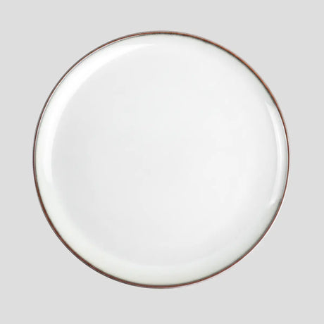 Plato Trinche de Cerámica Blanca, Filo Brillante
