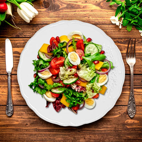 Plato, Cerámica, Diseño Floritura, Color Blanco