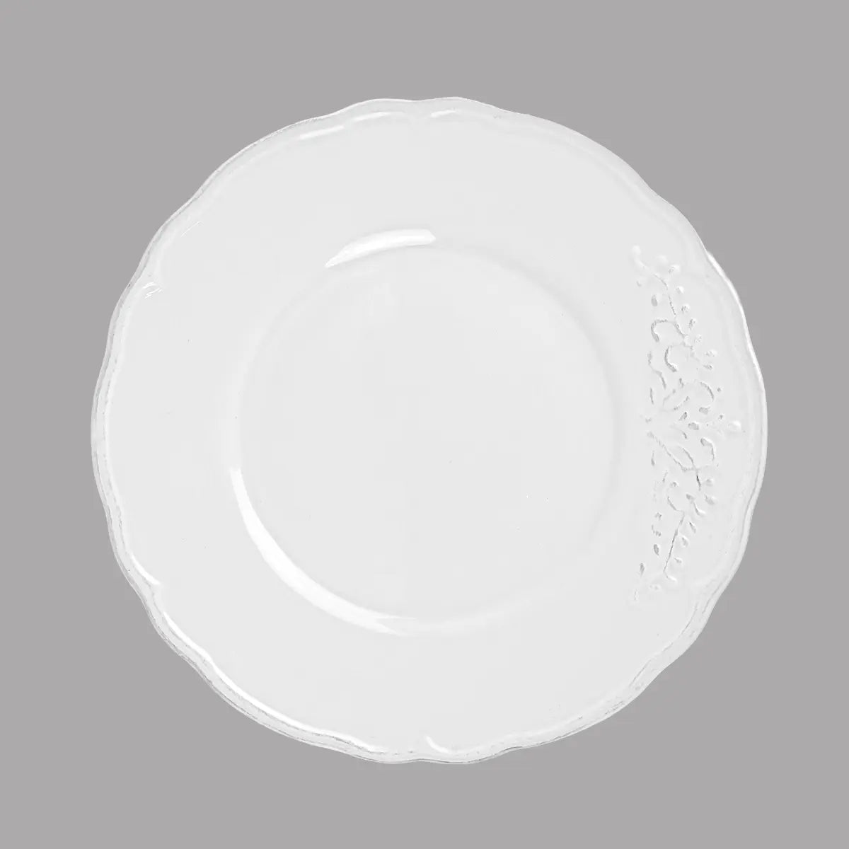 Plato, Cerámica, Diseño Floritura, Color Blanco