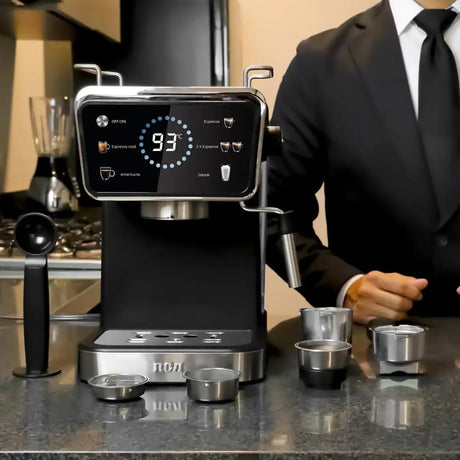 Cafetera RCA 2 en 1 con Pantalla Inteligente y Espumador Profesional