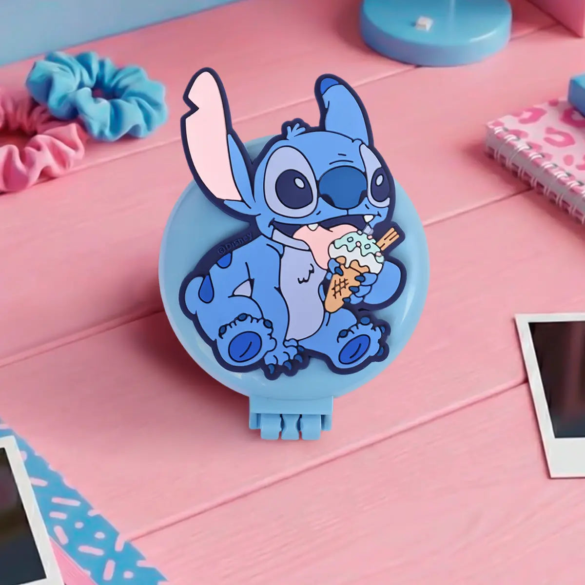 Cepillo de Pelo Plegable con Espejo, Stitch