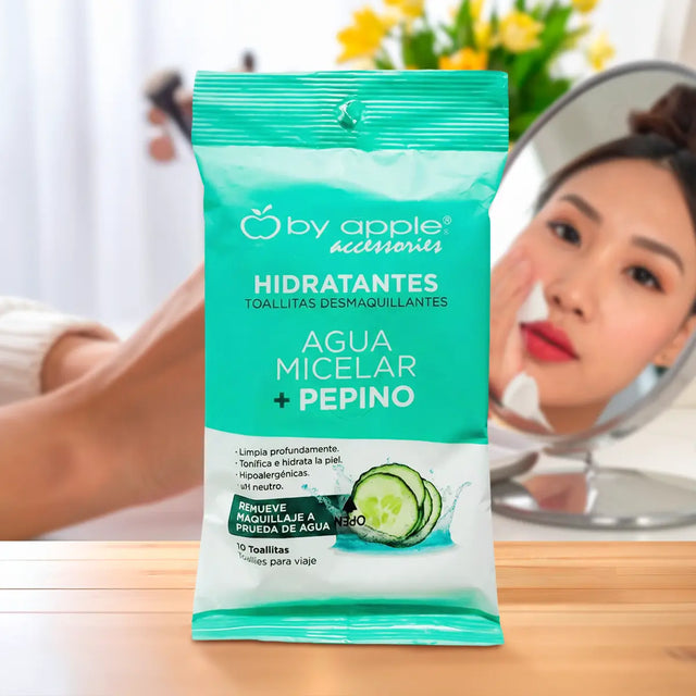 Toallitas Desmaquillantes, Agua Micelar + Pepino