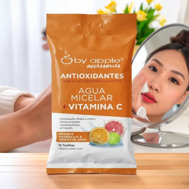 Toallitas Desmaquillantes, Agua Micelar + Vitamina C