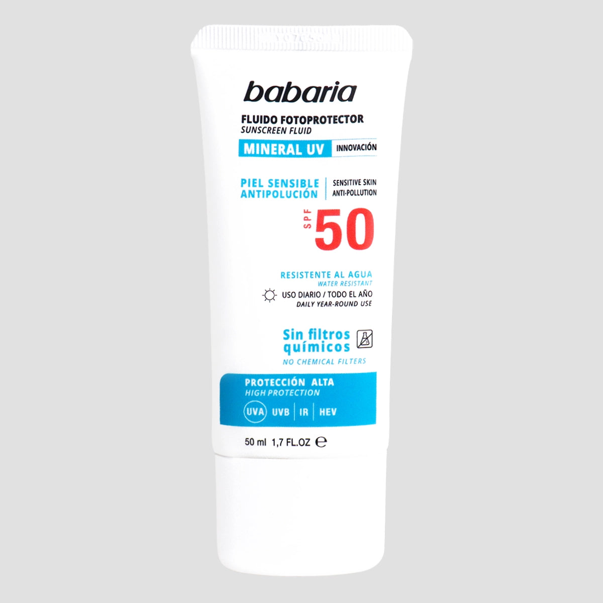 Fluido Solar Mineral Alta Protección, Babaria, 50 ml