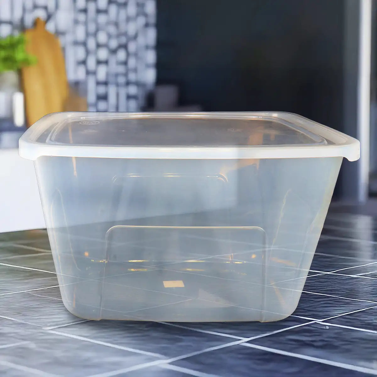 Caja Multiusos de Plástico con Tapa, Transparente, 70 L