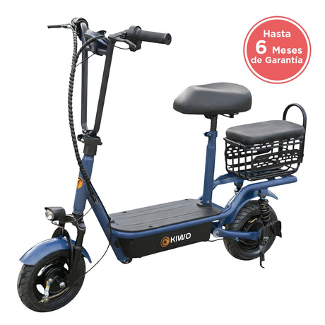 Scooter Eléctrico con Asiento, Color Azul