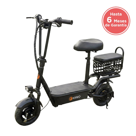 Scooter Eléctrico con Asiento, Color Negro