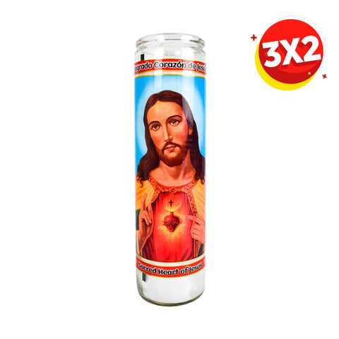 3X2 Veladora Sagrado Corazón