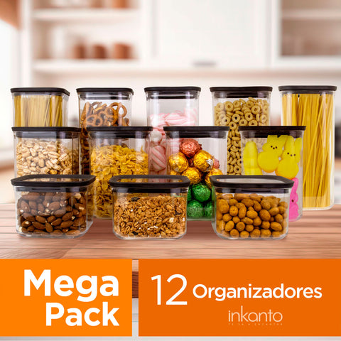 Mega Pack de 12 Contenedores de Plástico Inkanto