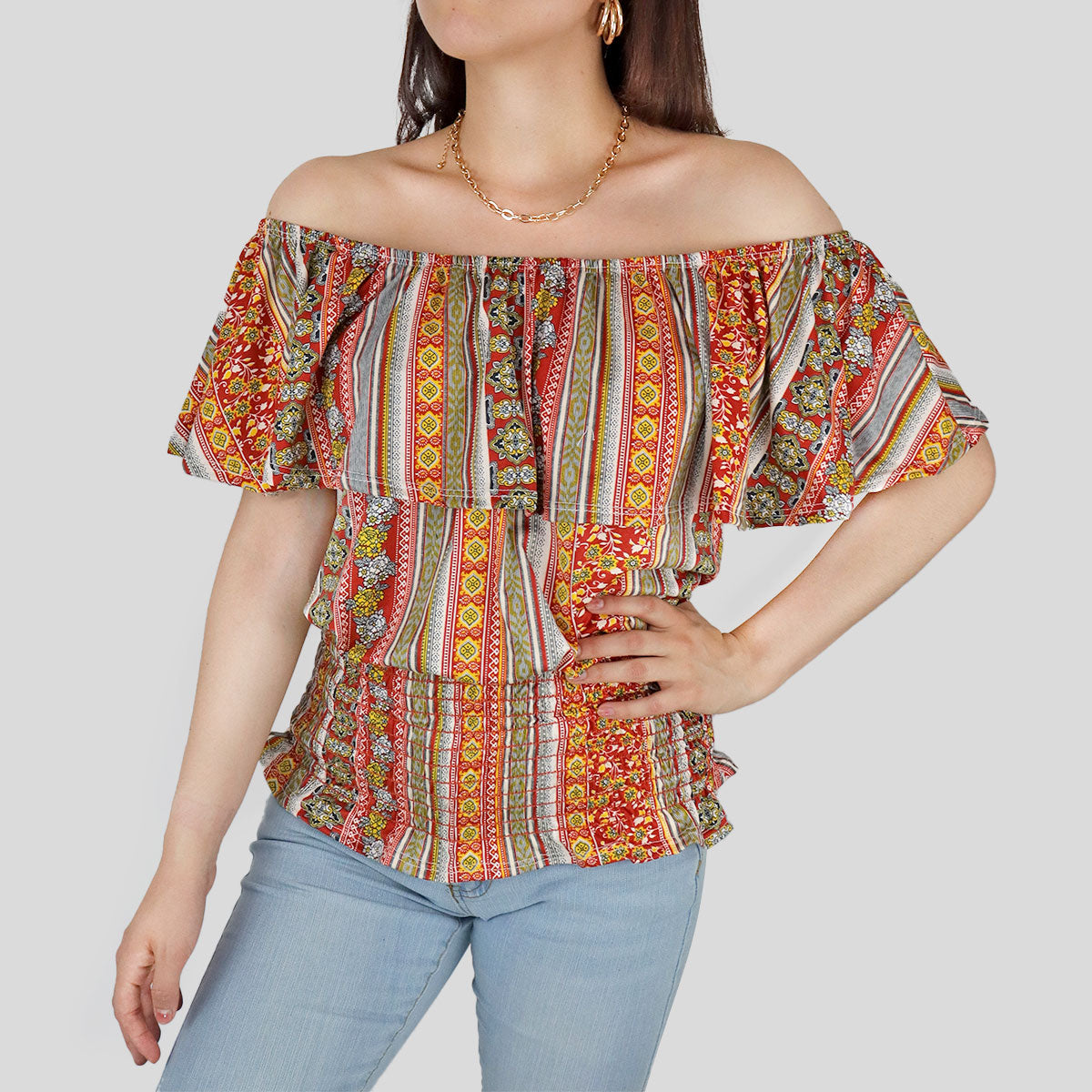 Blusa Campesina para Dama, color Naranja