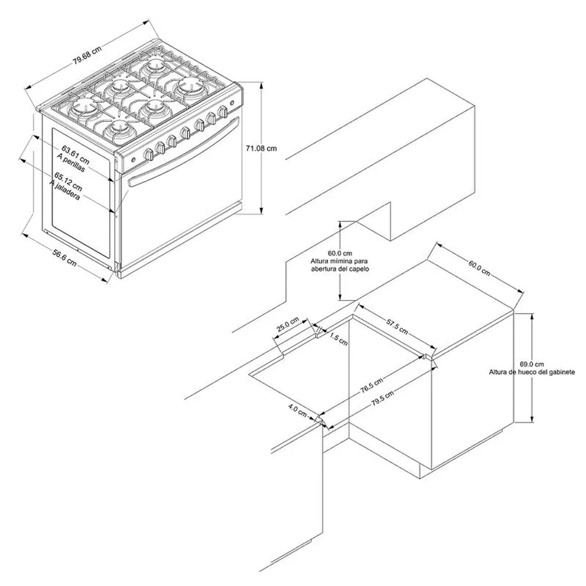 ESTUFA EMPOTRABLE ACROS MOD. ABR4120G 30" TITANIO**