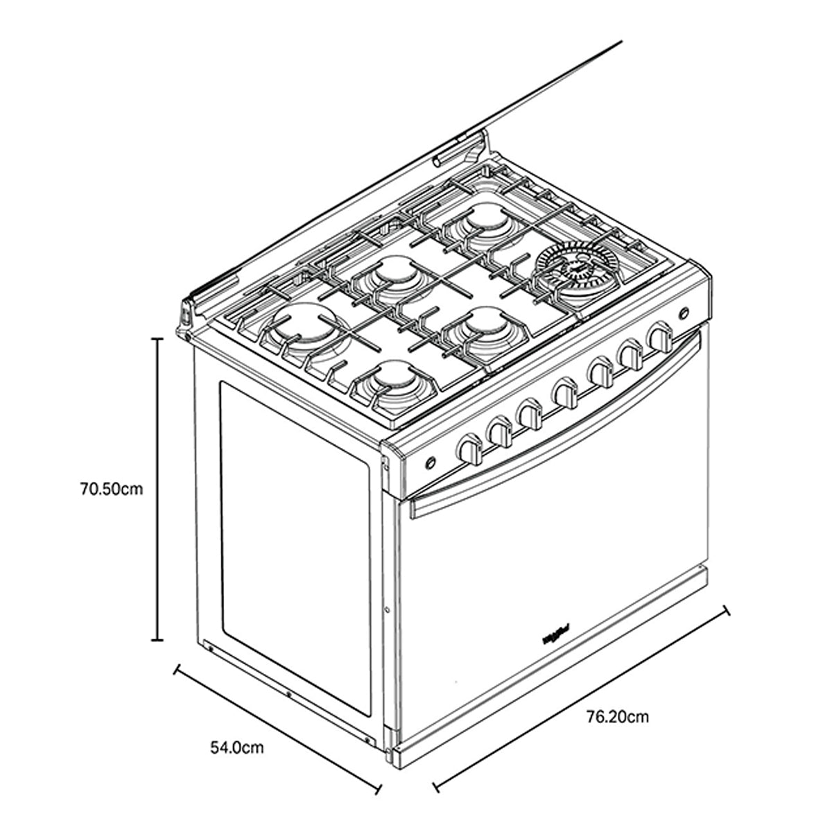 ESTUFA EMPOTRABLE WHIRLPOOL MOD. WER-3100D 30 PULGADAS **