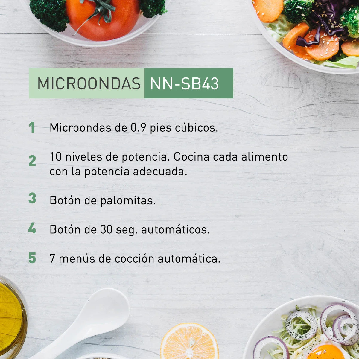 HORNO DE MICROONDAS PANASONIC NN-SB43QSRPH .9p3 NGO/PLATA **