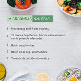 HORNO DE MICROONDAS PANASONIC NN-SB43QSRPH .9p3 NGO/PLATA **