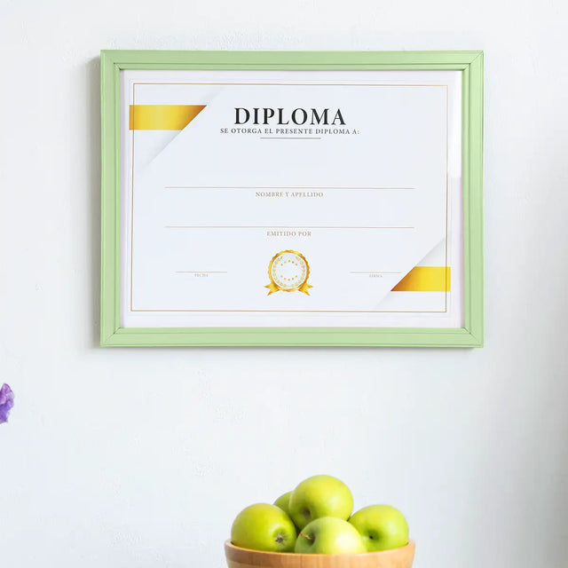 Porta Documento, Marco Color Verde Pastel